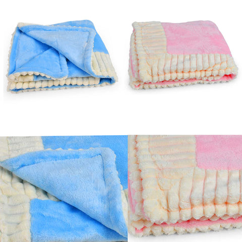 Lovely Soft Fleece Baby Blanket White And Pink Gift