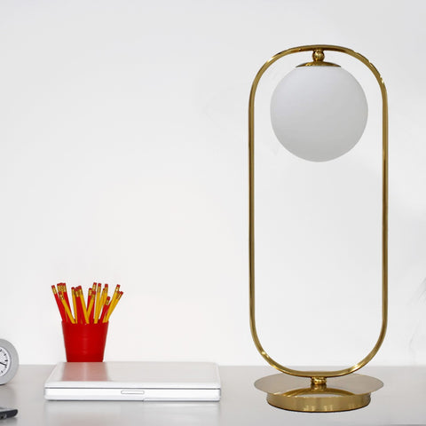 Frosted Glass Globe Table Lamp