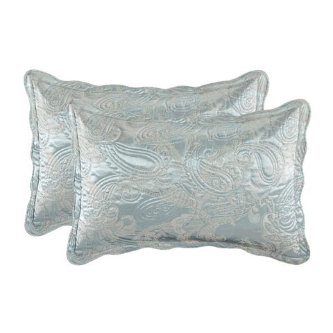 Silver Green Jacquard Bedspread Set