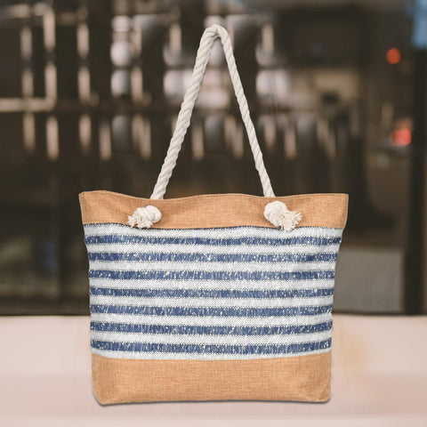 Ladies Stripes Tote Shoulder Bag
