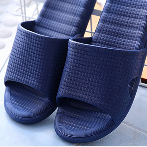 Male-Plain Small Square Design Strap Slippers