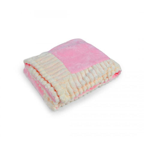 Lovely Soft Fleece Baby Blanket White And Pink Gift