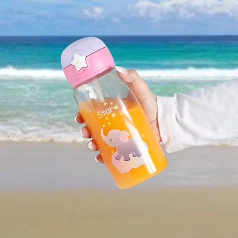 Kids Water Bottle Grip N Sip Straw Induced