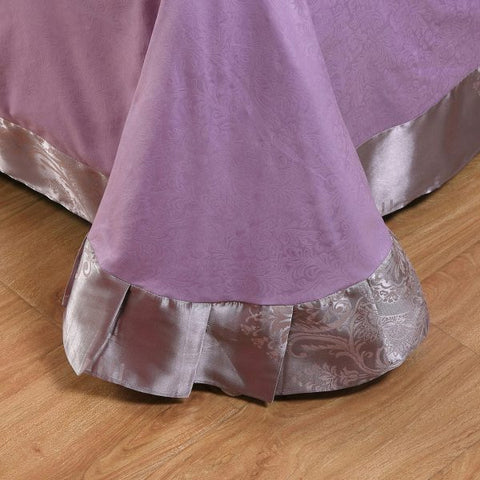 4 Pcs Satin jacquard Tom Glamour Home Bedspread-Purple