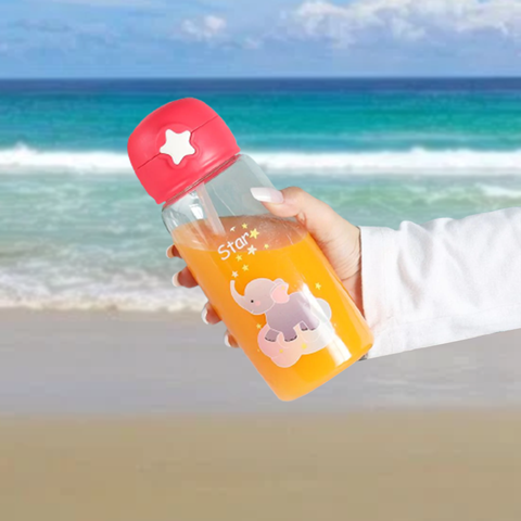 Kids Water Bottle Grip N Sip Straw Induced