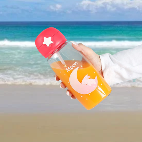 Kids Water Bottle Grip N Sip Straw Induced