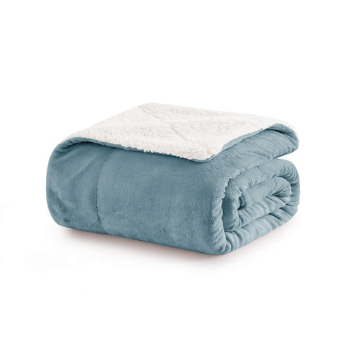 Teal Sherpa Throw Blanket