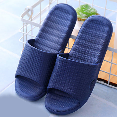 Male-Plain Small Square Design Strap Slippers