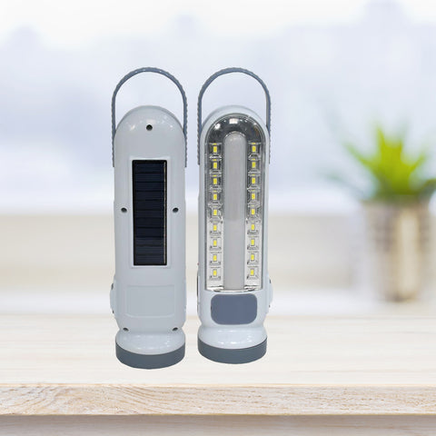 Grey Solar Recharging LED Flashlight