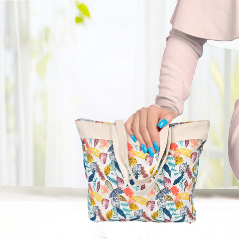 Tropical Multi Color Leaf Shoulder Bag