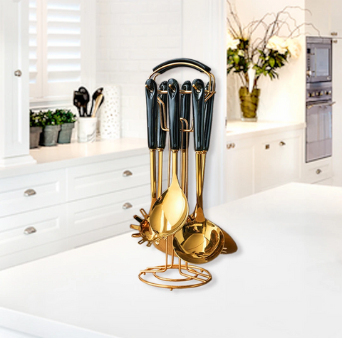 7Pcs Emerald Green Cutlery Set