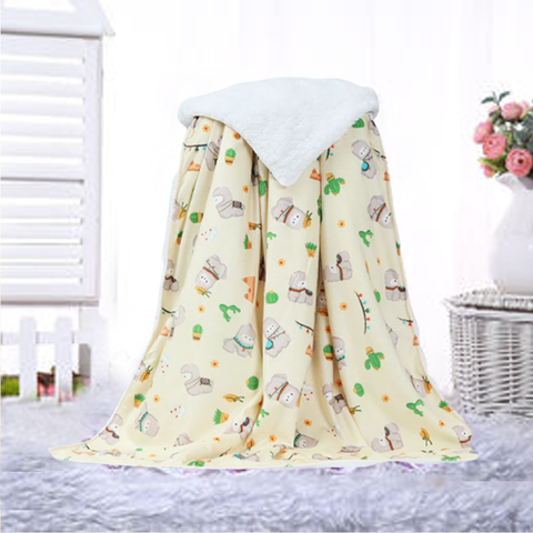 Multi Cartoon Sherpa Baby Blanket