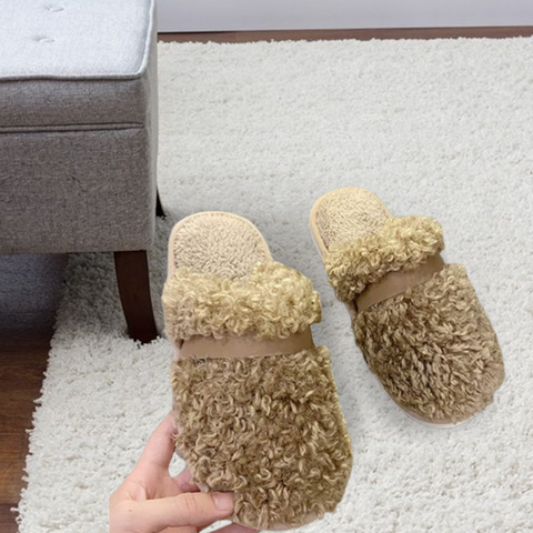 Classic Stripe Design Sherpa Slippers