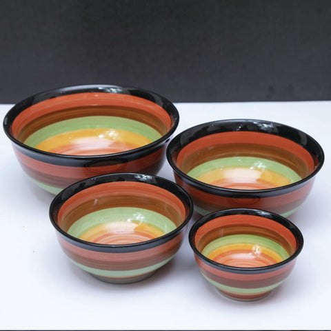 4Pcs Multi Ceramic Food Serving Bowls