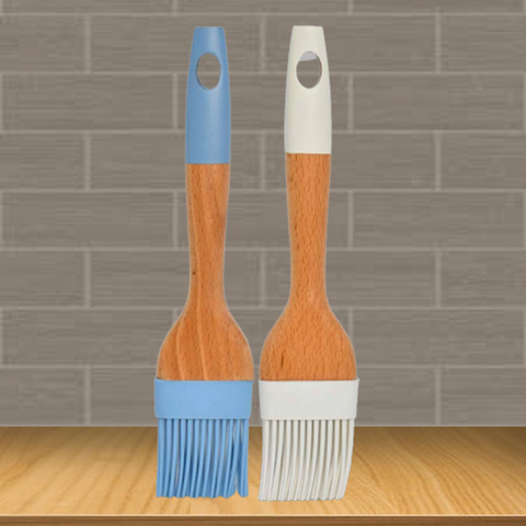 Silicon Oil Brush Bamboo Wood Cooking