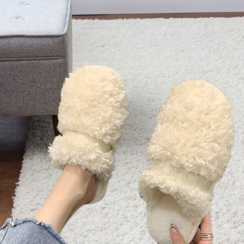 Classic Stripe Design Sherpa Slippers