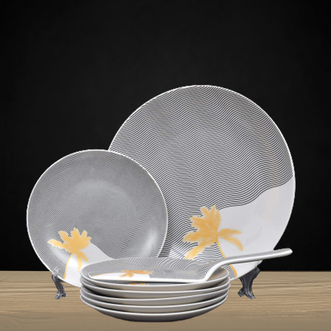 8Pcs Palm Tree Ceramic Cake Set