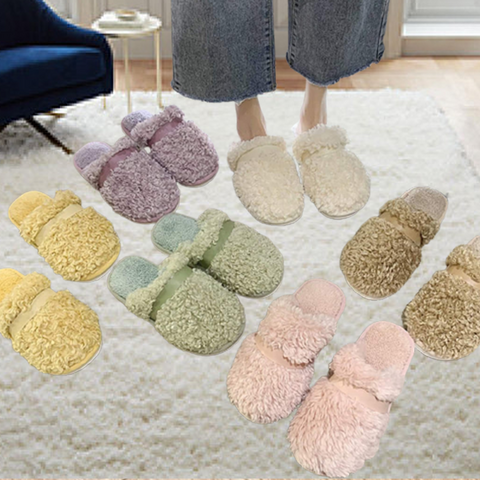 Classic Stripe Design Sherpa Slippers