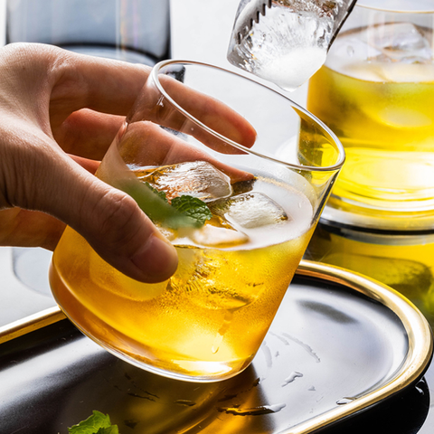 6Pcs Ions Plated Gold Rim Cocktail Glass Set