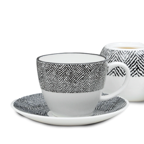 16Pcs Assorted Monochrome Versatile Tea Set