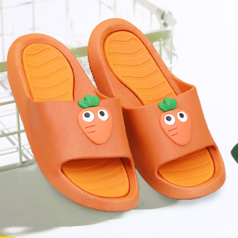 Kids Slipper Comfy Mushy Bottom Multi Fruit Character