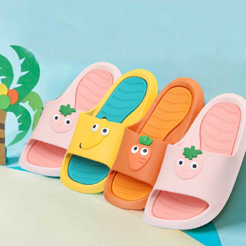 Kids Slipper Comfy Mushy Bottom Multi Fruit Character