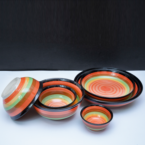 7Pcs Multi Ceramic Bowls And Plates