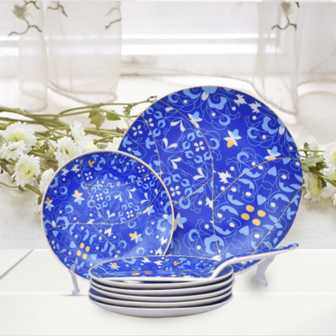 8Pcs Turquise Ceramic Cake Set