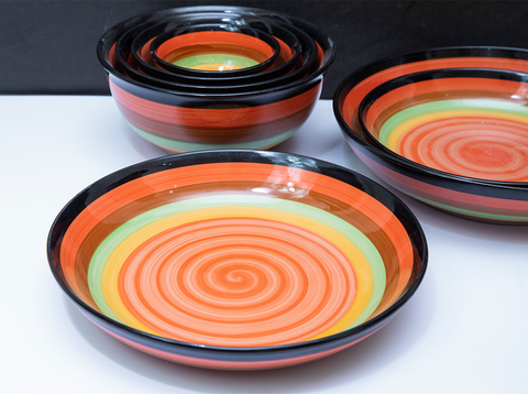 7Pcs Multi Ceramic Bowls And Plates