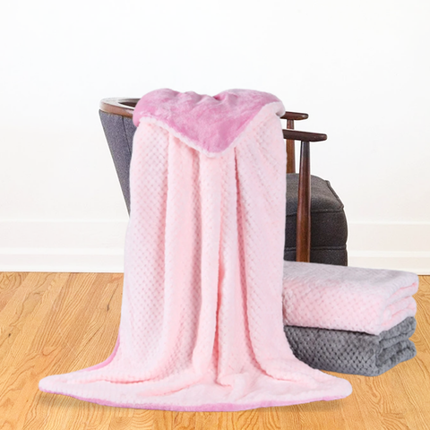 Lavish Fleece Sherpa Blush Pink Baby Blanket