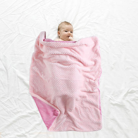 Lavish Fleece Sherpa Blush Pink Baby Blanket
