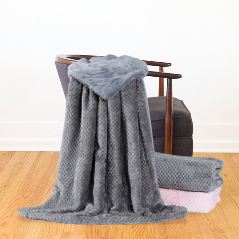 Lavish Fleece Sherpa Pearl Grey Baby Blanket
