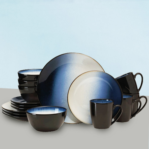 16Pcs Blue Reflection Dinner Set