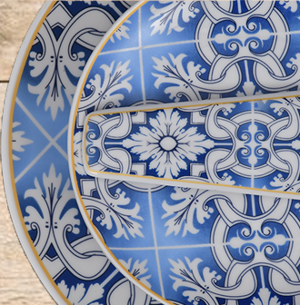 8Pcs Floral Ceramic Cake Set