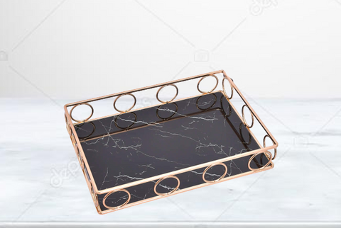 Black Chrome Handled Tray