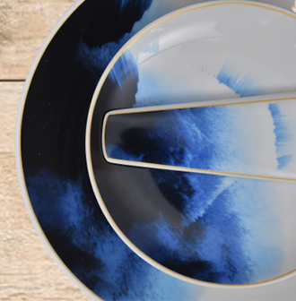 8Pcs Sapphire Ceramic Cake Set