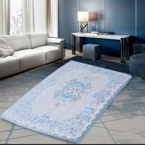 Ancient Blue Thick And Cozy Floor Rug