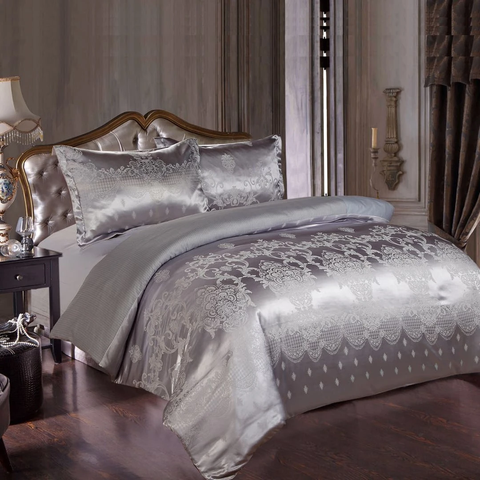 4 Pcs Satin jacquard Tom Glamour Home Bedspread -Duck Egg