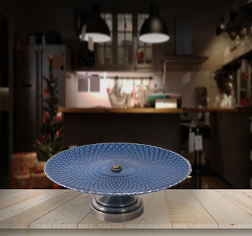 Denim Metallic Stand Serving Tray