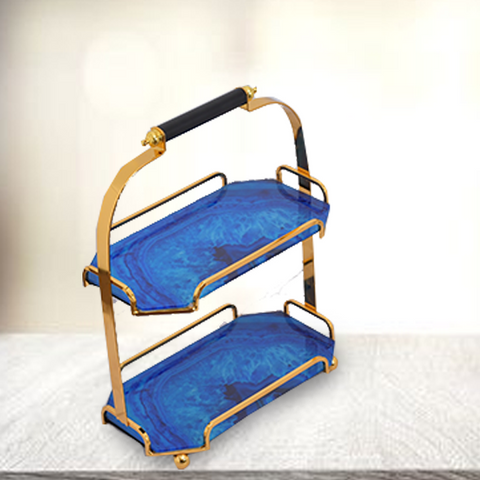 2 Tier Nordic Blue Serving Tray