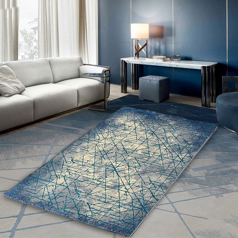 Olympic Blue Thick And Cozy Floor Rug
