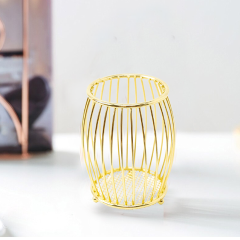 Oval- Shiny Gold Stationery Holder