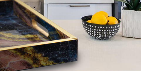Abstract Art Rectangle Trays (Pair)