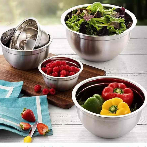 5Pcs Multicolor Stainless Steel Bowls