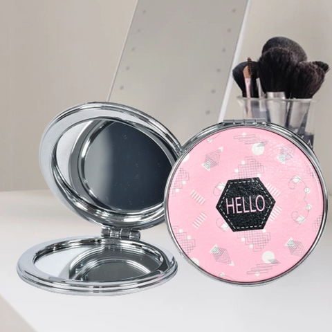 Hello Design Folding Round Portable Pocket Mirror