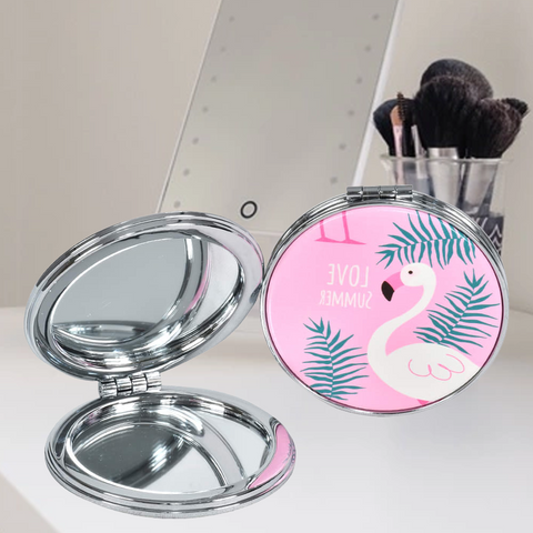 Duck Design Folding Round Portable Pocket Mirror