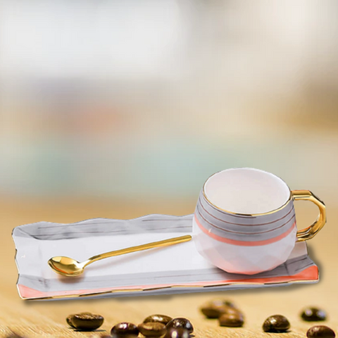 3Pcs Greyish Pink Tea Cup