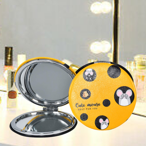 Cute Mouse Folding Round Portable Pocket Mirror