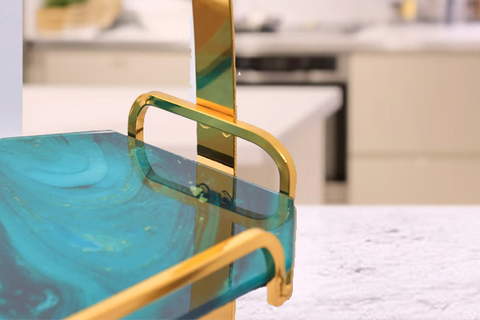 2 Tier Nordic Sea Green Serving Tray