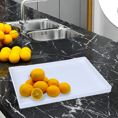 Serving Tray- White Rectangular Melamine Snow